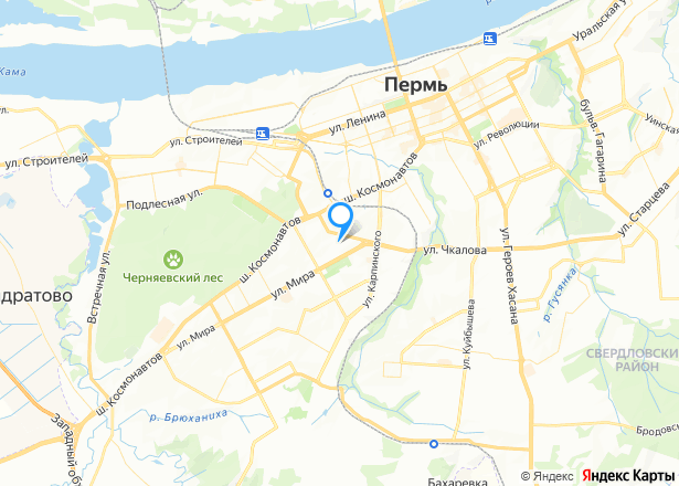 Квартира в Перми, 75,6 кв.м, 3 комн. - Изображение местоположения