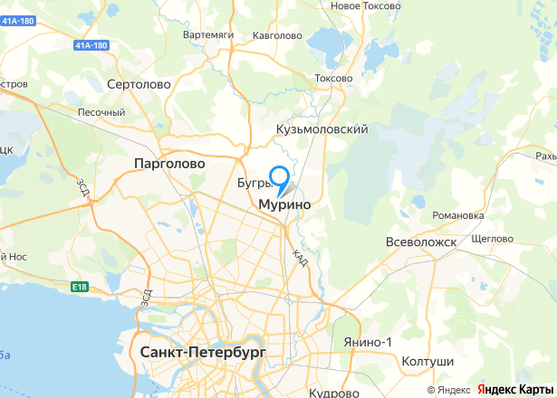 Квартира в Ленинградской обл., 20,5 кв.м, 1 комн. - Изображение местоположения
