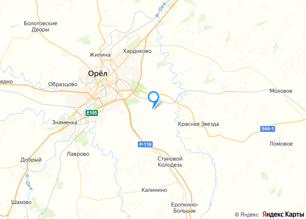 Земельный участок 600 кв.м. 57:10:0070101:4056 Орловская область, с/п Большекуликовское, с. Большая Куликовка - Изображение местоположения