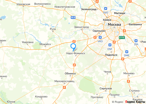 Квартира по адресу: Россия, Московская обл, г Наро-Фоминск - Изображение местоположения