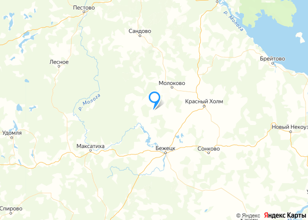 Дом 31,3 кв.м и земельный участок 4500 кв.м в Тверской обл. - Изображение местоположения