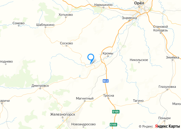 2/3 доли земельного участка в Орловской области - Изображение местоположения