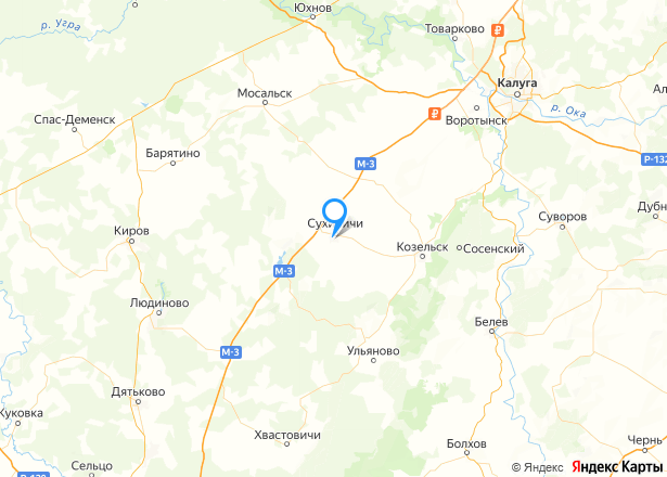 Квартира в Калужской обл., 40 кв.м, 2 комн. - Изображение местоположения