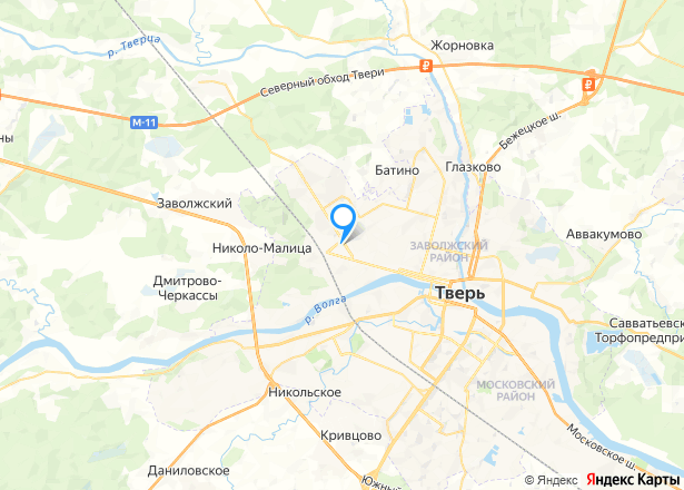 Комната в Твери, 18,3 кв.м - Изображение местоположения