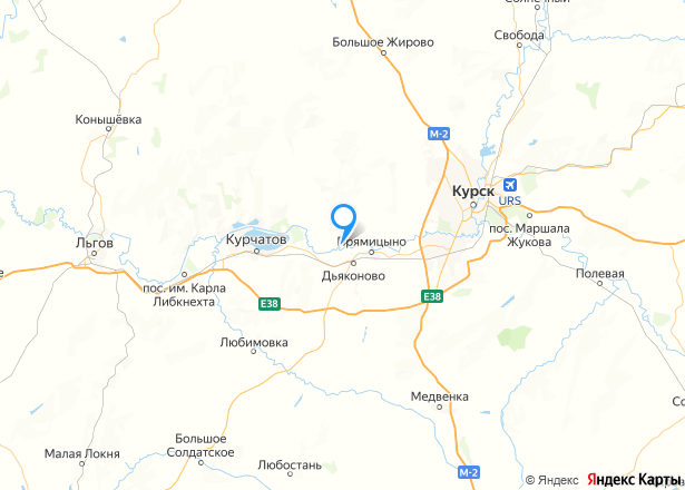 Земельный участок в Курской обл., 1000 кв.м. - Изображение местоположения