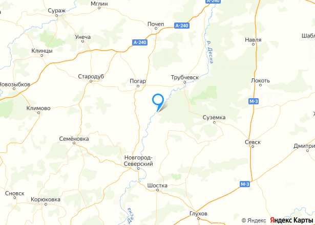 Здание 397,1 кв.м. и земельные участки в Брянской обл. - Изображение местоположения