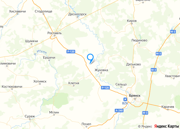 Земельный участок в Брянской обл., 55800+/-2067 кв.м - Изображение местоположения