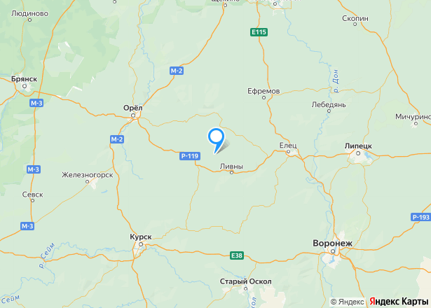 Квартира в Орловской обл., 33,5 кв.м, 1 комн. - Изображение местоположения