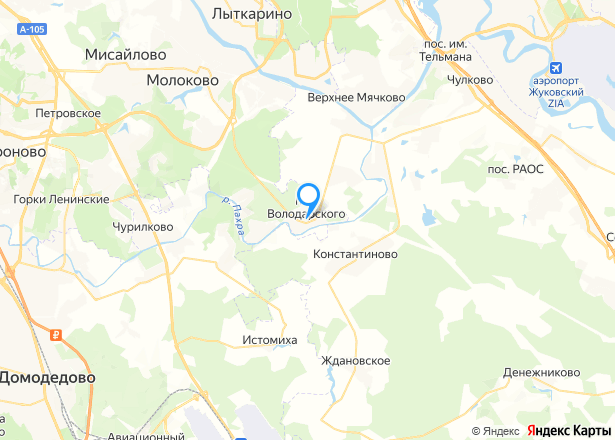 Доля на квартиру МО,п. Володарского, к.н. 50:21:0060201:5095 - Изображение местоположения