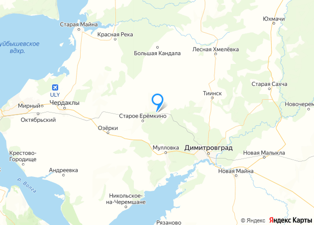 1/12 доля дома и доли земельных участков в Ульяновской обл. - Изображение местоположения