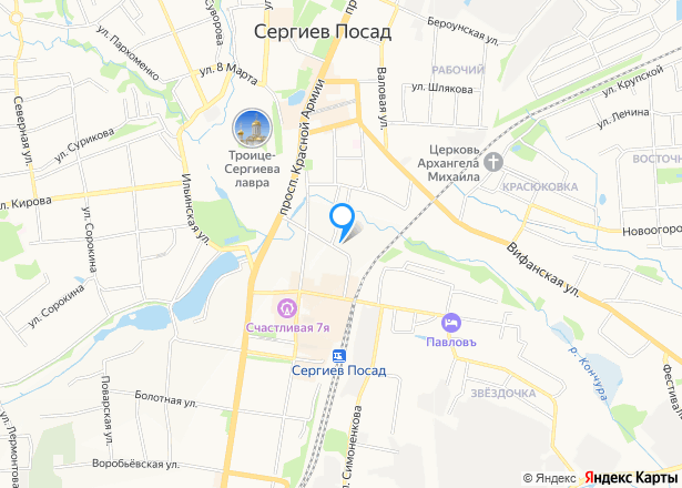 Помещение свободного назначения,55,7 кв.м.  в г. Сергиев Посад - Изображение местоположения