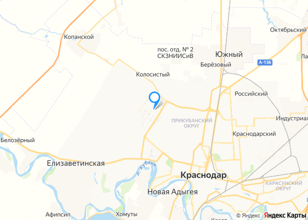 Квартира в Краснодаре, 32,3 кв.м, 1 комн. - Изображение местоположения
