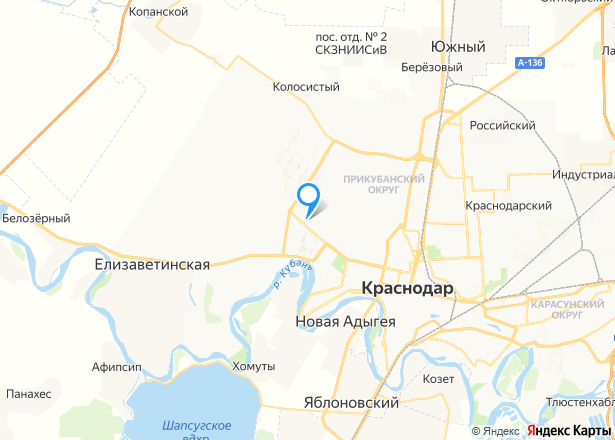 Квартира в Краснодаре, 36 кв.м, 1 комн. - Изображение местоположения
