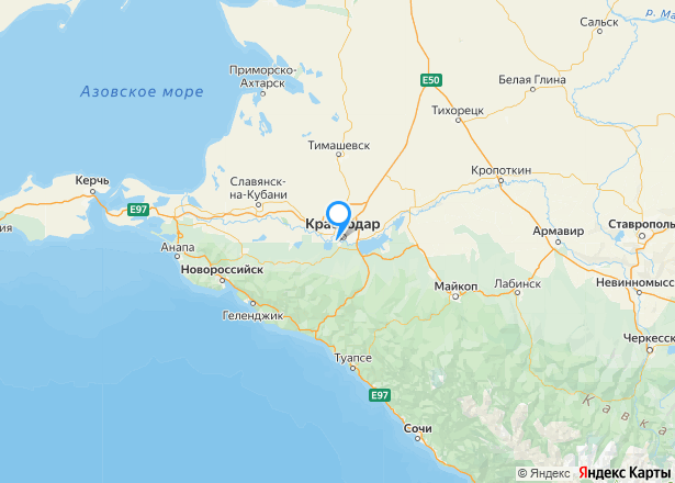 Квартира в Адыгее, 38,7 кв.м, 1 комн. - Изображение местоположения