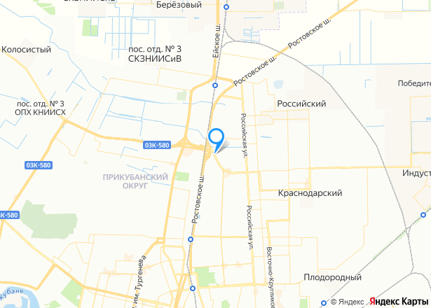Квартира в Краснодаре, 43 кв.м, 1 комн. - Изображение местоположения