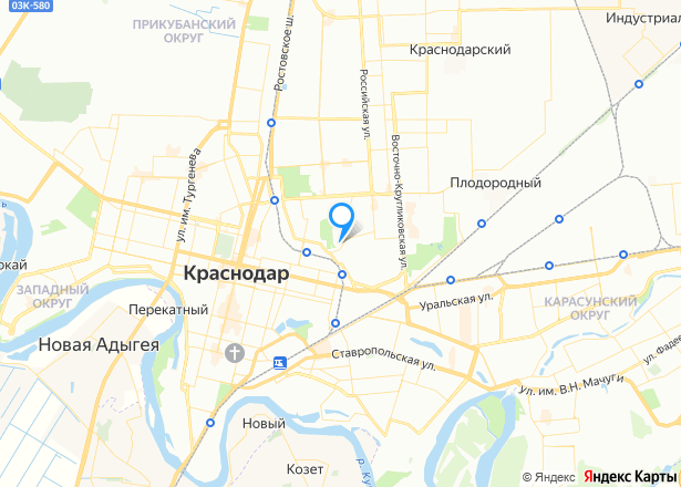 Квартира, площадью 118,9 кв.м., этаж 10-11, по адресу:  г. Краснодар, ул. Ипподромная, д.53, кв.304 - Изображение местоположения