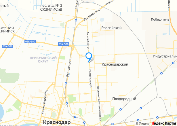 Квартира в Краснодаре, 61 кв.м, 2 комн. - Изображение местоположения