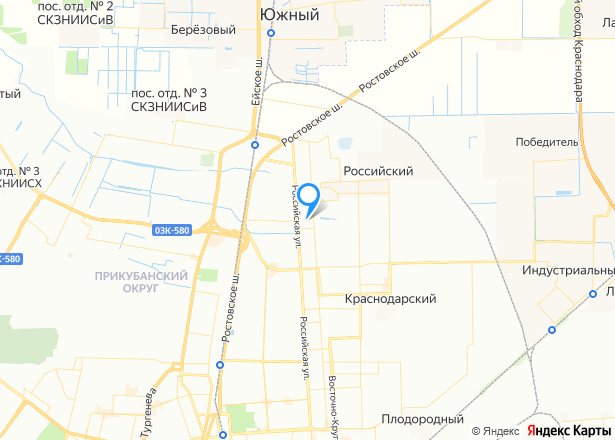 Право требования на квартиру в Краснодаре, 34,5 кв.м, 1 комн. - Изображение местоположения