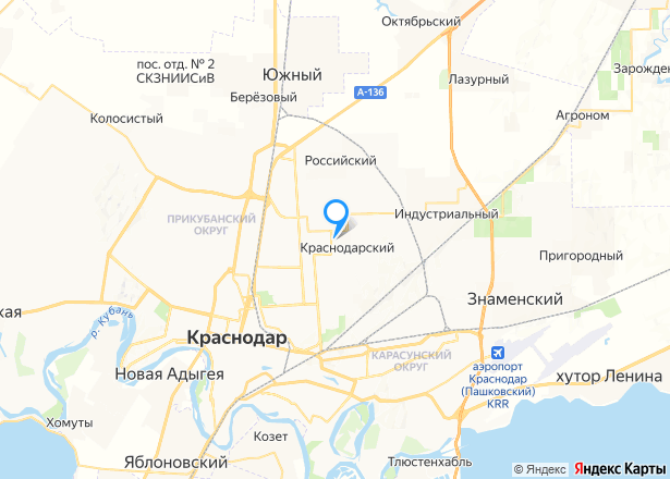 Квартира в Краснодаре, 43 кв.м, 1 комн. - Изображение местоположения