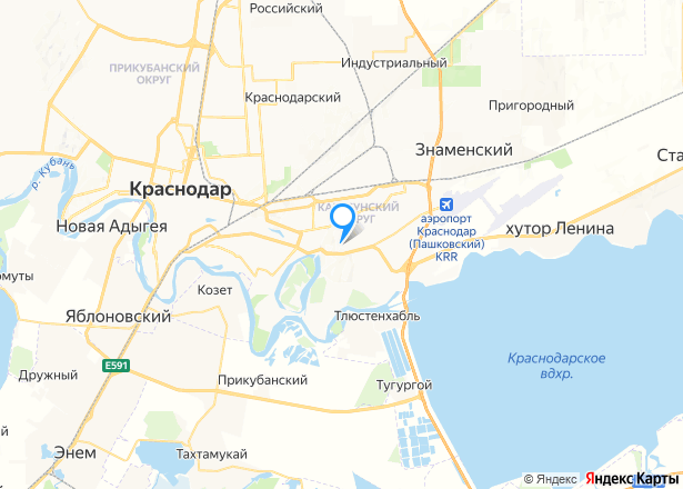 Квартира в Краснодаре, 46,4 кв.м, 1 комн. - Изображение местоположения