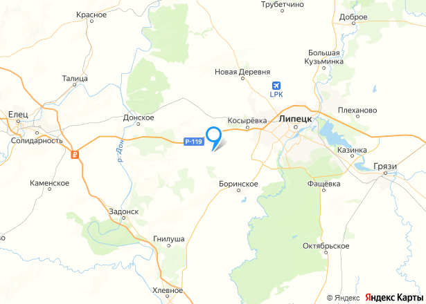 Земельный участок, площадь 1000 +/- 11 кв, кадастровый (условный) номер: 48:13:1550301:4136. - Изображение местоположения