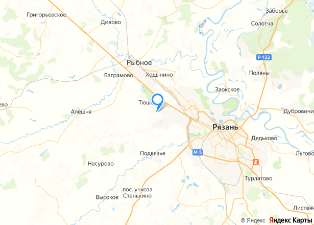 Земельный участок в Рязанской обл., 1500+/-27 кв.м. - Изображение местоположения