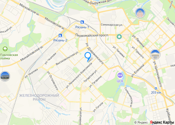 Квартира 55,0 кв.м, г. Рязань, мкр. Горроща - Изображение местоположения