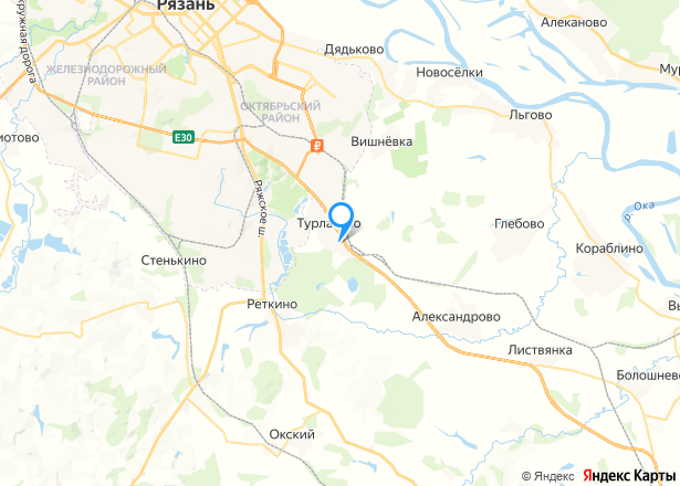 Квартира в Рязанской обл., 32,5 кв.м, 1 комн. - Изображение местоположения