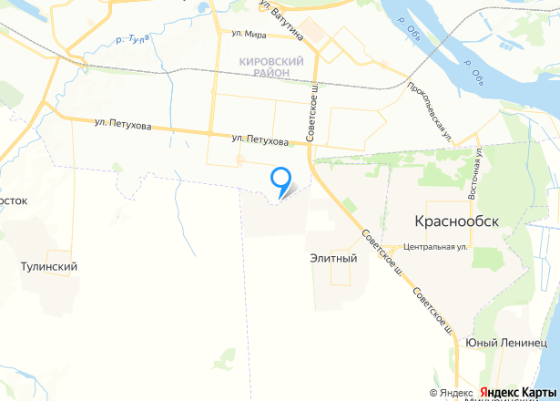 Квартира в Новосибирске, 28,7 кв.м, 1 комн. - Изображение местоположения