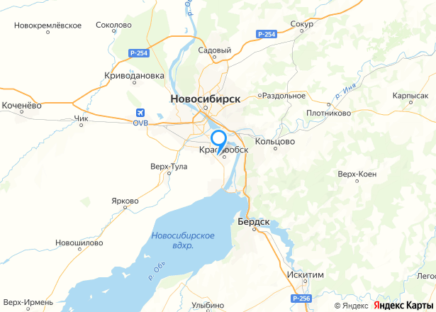 Квартира в Новосибирской области, 44.8 кв. м., 2 комн. - Изображение местоположения