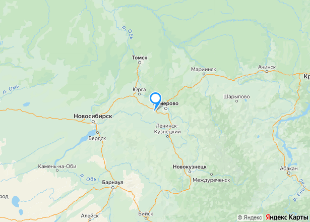 Гараж 18,3 кв.м. и земельный участок 21,8 кв.м. в Кемеровской обл. - Изображение местоположения