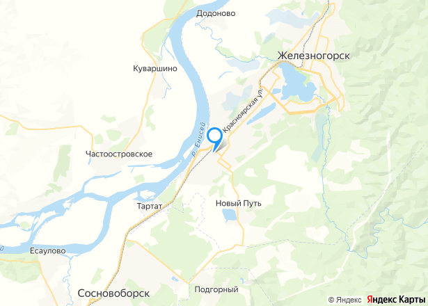 Квартира в Железногорске, 32 кв.м, 1 комн. - Изображение местоположения