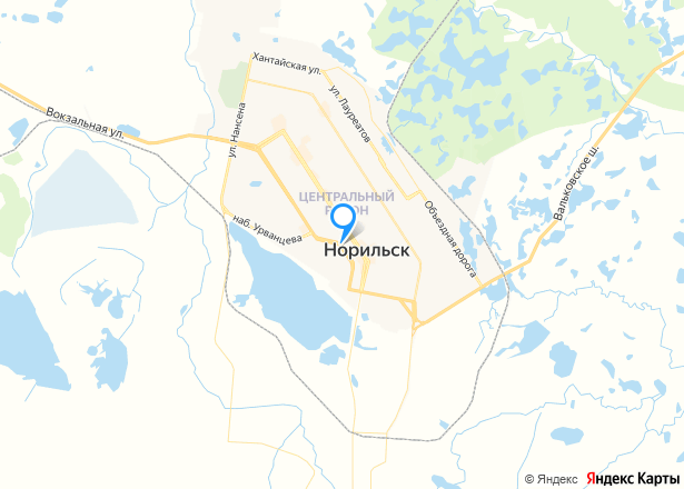 Квартира в Норильске, 60,9 кв.м, 3 комн. - Изображение местоположения