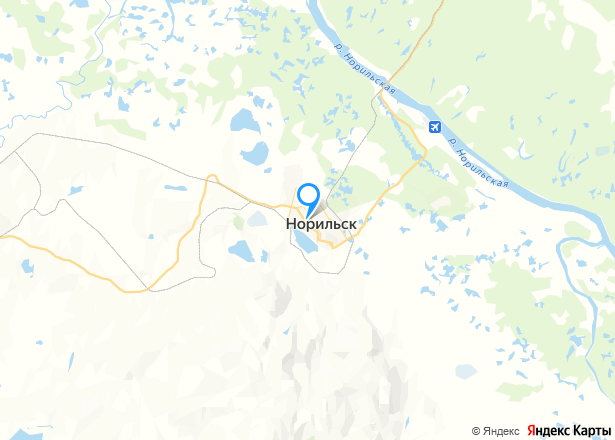 Квартира в Норильске, 44,8 кв.м, 2 комн. - Изображение местоположения